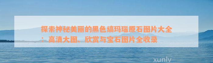 探索神秘美丽的黑色缟玛瑙原石图片大全：高清大图、欣赏与宝石图片全收录