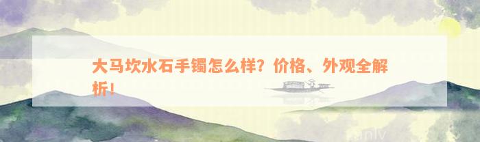 大马坎水石手镯怎么样？价格、外观全解析！