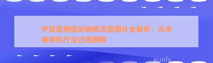 中信逾期庭前调解流程图片全解析：从申请到执行全过程图解