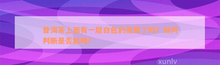 普洱茶上面有一层白色的发霉了吗？如何判断是否能喝？