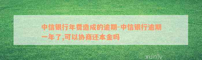 中信银行年费造成的逾期-中信银行逾期一年了,可以协商还本金吗