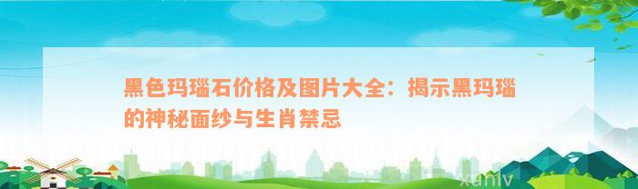 黑色玛瑙石价格及图片大全：揭示黑玛瑙的神秘面纱与生肖禁忌