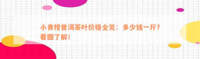 小青柑普洱茶叶价格全览：多少钱一斤？看图了解！