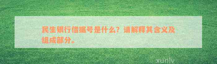 民生银行借据号是什么？请解释其含义及组成部分。