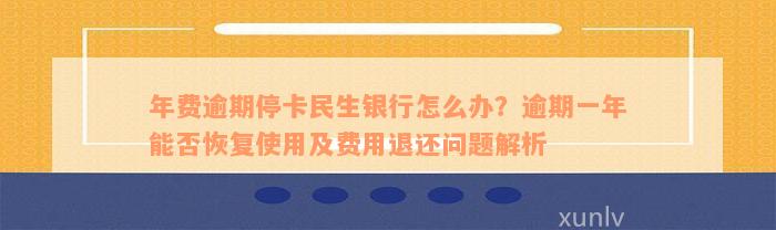 年费逾期停卡民生银行怎么办？逾期一年能否恢复使用及费用退还问题解析