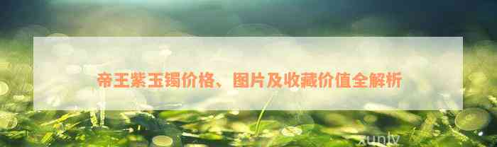 帝王紫玉镯价格、图片及收藏价值全解析