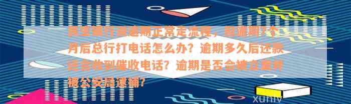 民生银行说逾期正常走流程，但逾期7个月后总行打电话怎么办？逾期多久后还款还会收到催收电话？逾期是否会被立案并被公安局逮捕？