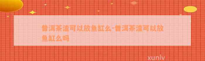 普洱茶渣可以放鱼缸么-普洱茶渣可以放鱼缸么吗