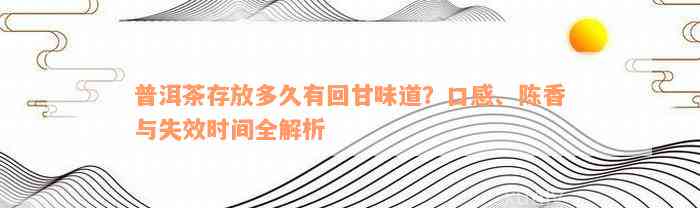 普洱茶存放多久有回甘味道？口感、陈香与失效时间全解析