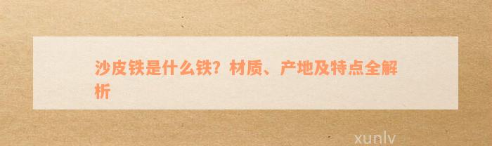 沙皮铁是什么铁？材质、产地及特点全解析