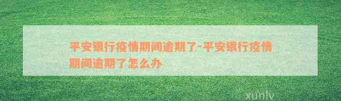 平安银行疫情期间逾期了-平安银行疫情期间逾期了怎么办