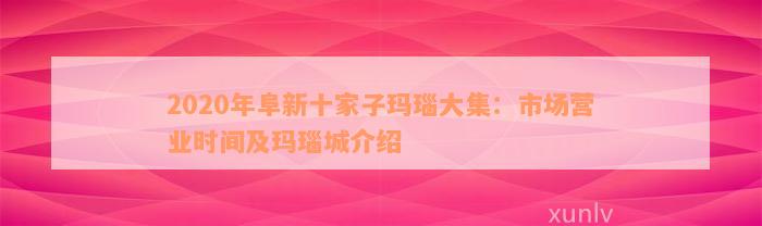 2020年阜新十家子玛瑙大集：市场营业时间及玛瑙城介绍