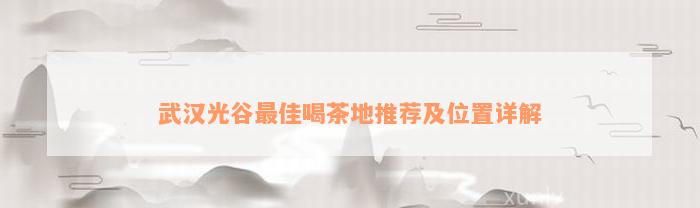 武汉光谷最佳喝茶地推荐及位置详解