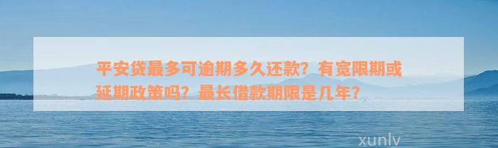 平安贷最多可逾期多久还款？有宽限期或延期政策吗？最长借款期限是几年？