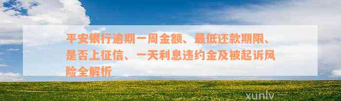 平安银行逾期一周金额、最低还款期限、是否上征信、一天利息违约金及被起诉风险全解析