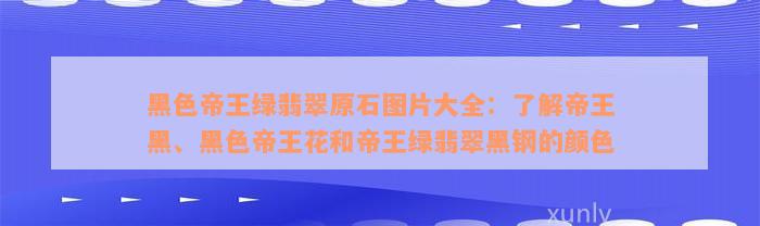 黑色帝王绿翡翠原石图片大全：了解帝王黑、黑色帝王花和帝王绿翡翠黑钢的颜色