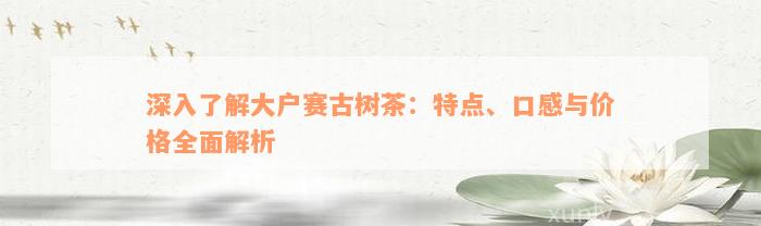 深入了解大户赛古树茶：特点、口感与价格全面解析