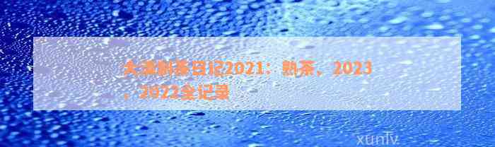 大滇制茶日记2021：熟茶、2023、2022全记录