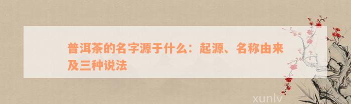 普洱茶的名字源于什么：起源、名称由来及三种说法