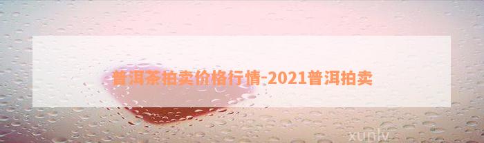 普洱茶拍卖价格行情-2021普洱拍卖