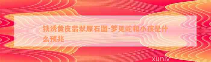 铁诱黄皮翡翠原石图-梦见蛇和小孩是什么预兆