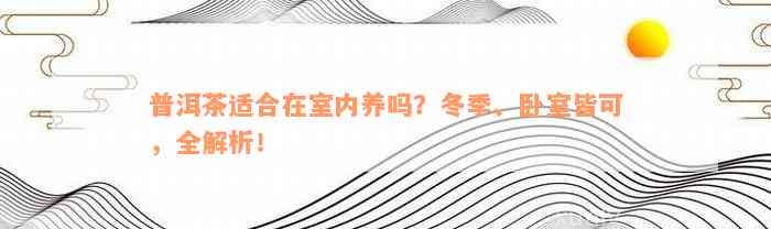 普洱茶适合在室内养吗？冬季、卧室皆可，全解析！