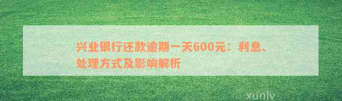 兴业银行还款逾期一天600元：利息、处理方式及影响解析