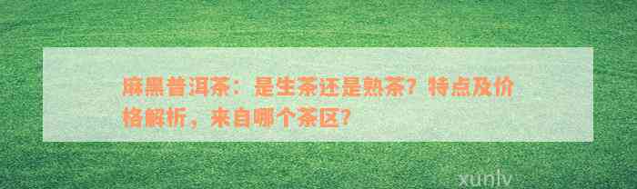 麻黑普洱茶：是生茶还是熟茶？特点及价格解析，来自哪个茶区？