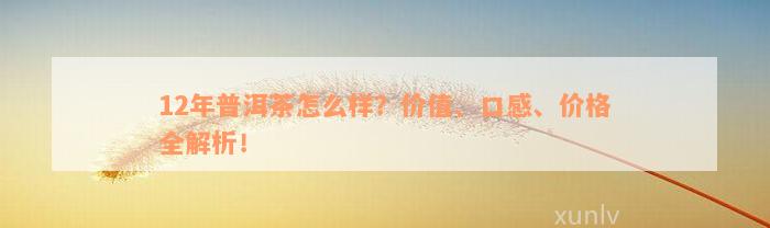 12年普洱茶怎么样？价值、口感、价格全解析！