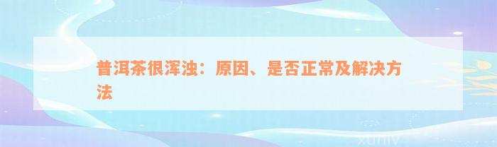 普洱茶很浑浊：原因、是否正常及解决方法