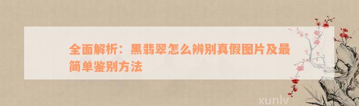 全面解析：黑翡翠怎么辨别真假图片及最简单鉴别方法