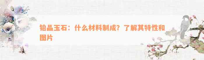 铂晶玉石：什么材料制成？了解其特性和图片