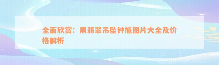 全面欣赏：黑翡翠吊坠钟馗图片大全及价格解析