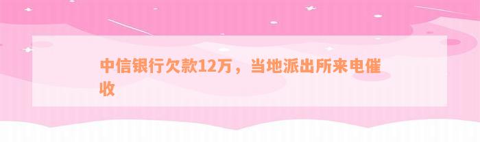 中信银行欠款12万，当地派出所来电催收