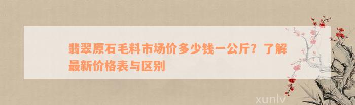 翡翠原石毛料市场价多少钱一公斤？了解最新价格表与区别