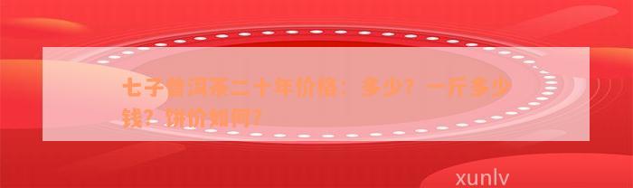 七子普洱茶二十年价格：多少？一斤多少钱？饼价如何？