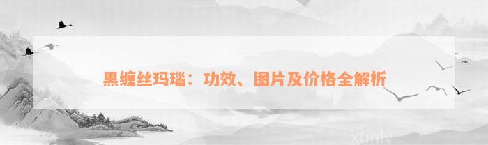 黑缠丝玛瑙：功效、图片及价格全解析