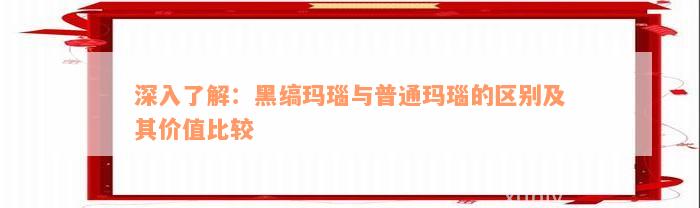 深入了解：黑缟玛瑙与普通玛瑙的区别及其价值比较