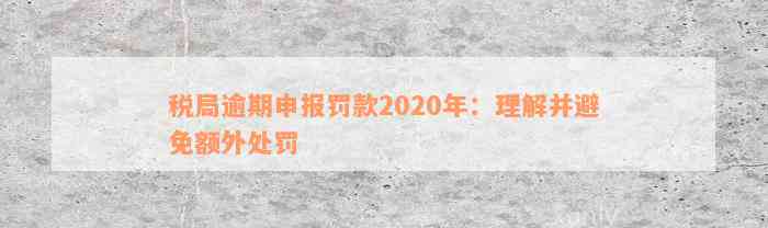 税局逾期申报罚款2020年：理解并避免额外处罚