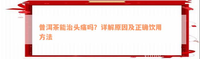 普洱茶能治头痛吗？详解原因及正确饮用方法