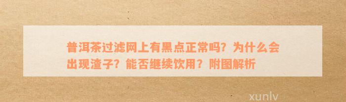 普洱茶过滤网上有黑点正常吗？为什么会出现渣子？能否继续饮用？附图解析