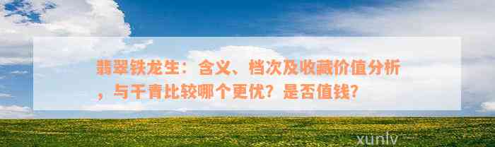 翡翠铁龙生：含义、档次及收藏价值分析，与干青比较哪个更优？是否值钱？