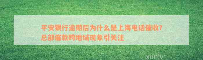 平安银行逾期后为什么是上海电话催收？总部催款跨地域现象引关注