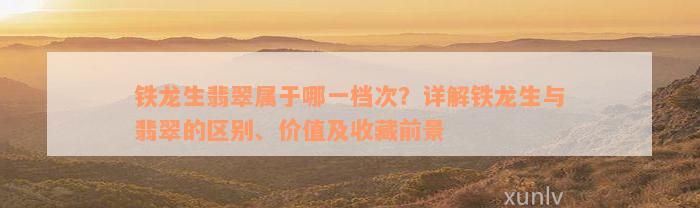 铁龙生翡翠属于哪一档次？详解铁龙生与翡翠的区别、价值及收藏前景