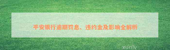 平安银行逾期罚息、违约金及影响全解析