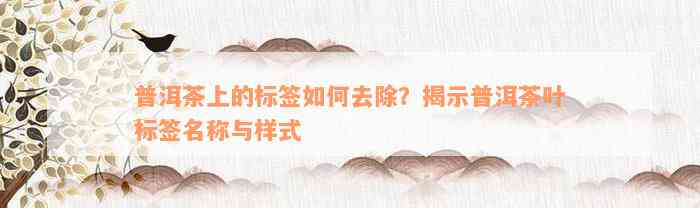 普洱茶上的标签如何去除？揭示普洱茶叶标签名称与样式