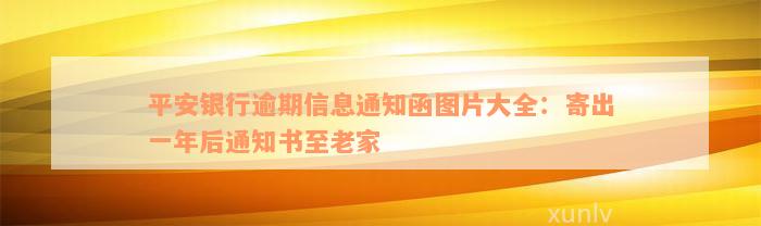 平安银行逾期信息通知函图片大全：寄出一年后通知书至老家