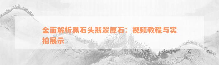 全面解析黑石头翡翠原石：视频教程与实拍展示