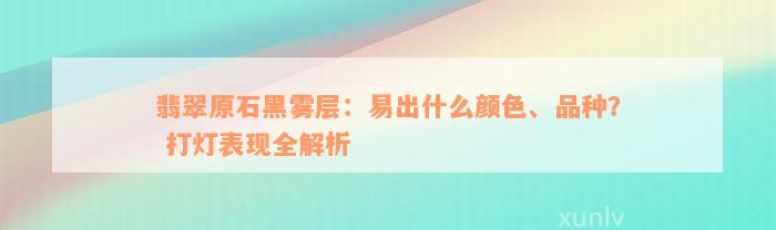 翡翠原石黑雾层：易出什么颜色、品种？ 打灯表现全解析