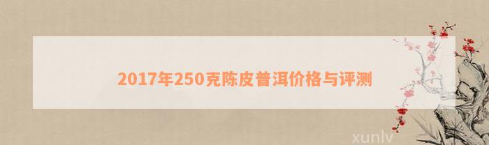 2017年250克陈皮普洱价格与评测